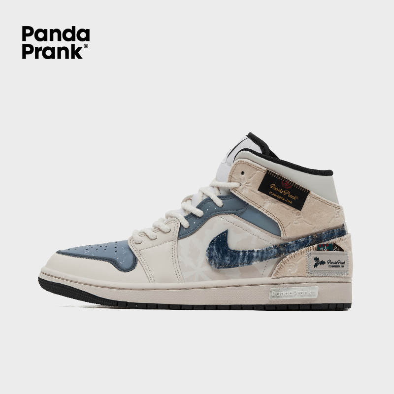 First Snowfall - Men's Jordan 1 Mid Custom – PANDAPRANK
