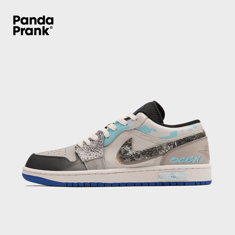 Vast Ocean - Men's Jordan 1 Low Custom – PANDAPRANK