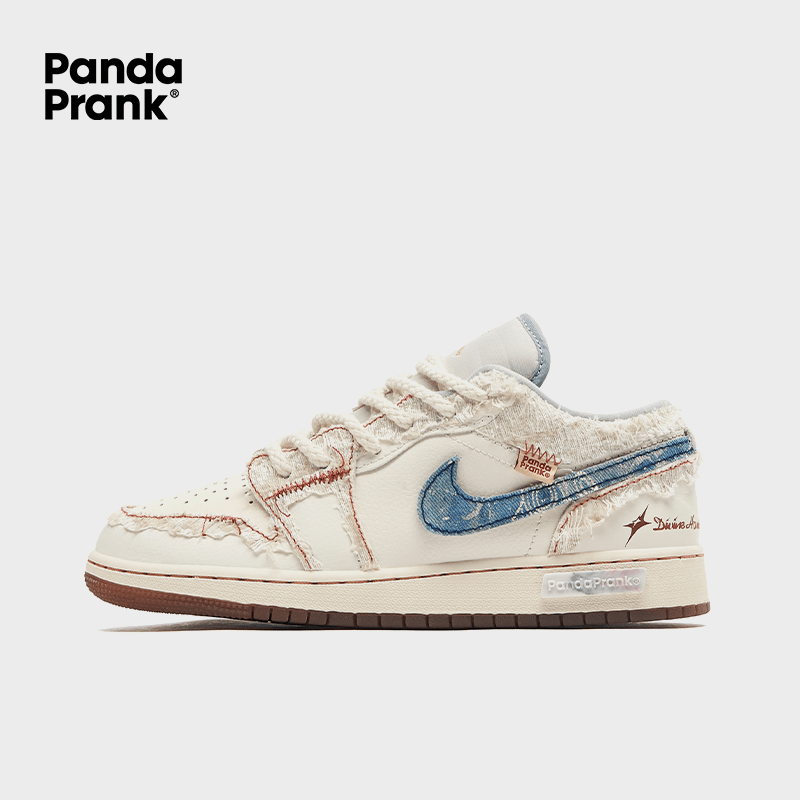 Intertwined Branches Women s Jordan 1 Low Custom US 8 Beige