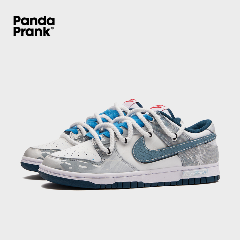 Silver Ocean Blue Jack - Men's Dunk Low Custom