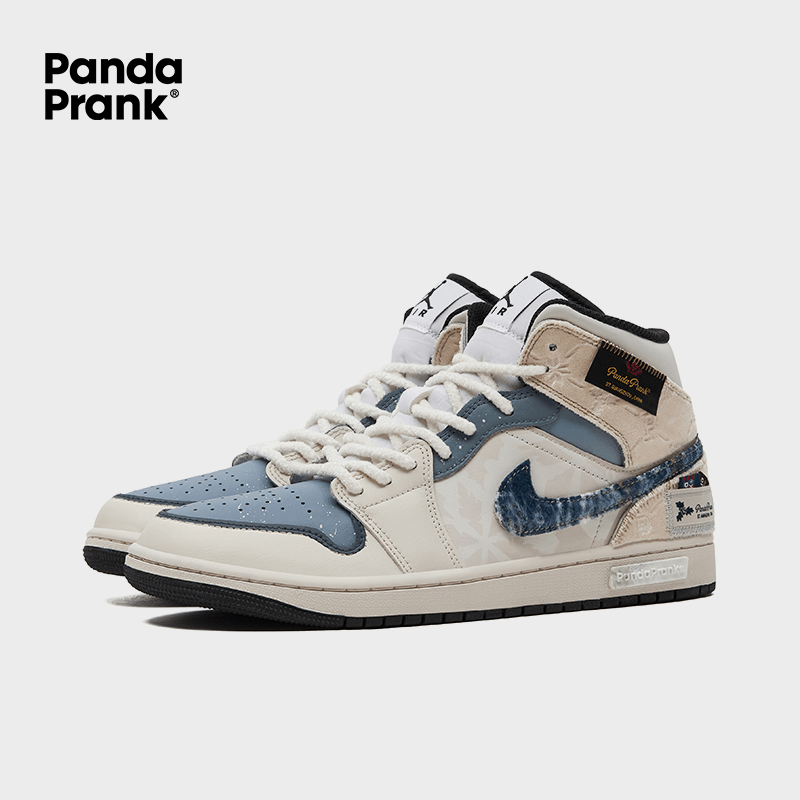 AIR JORDAN 1 オリジナル　us13 First Snowfall - Men's Jordan 1 Mid Custom – PANDAPRANK