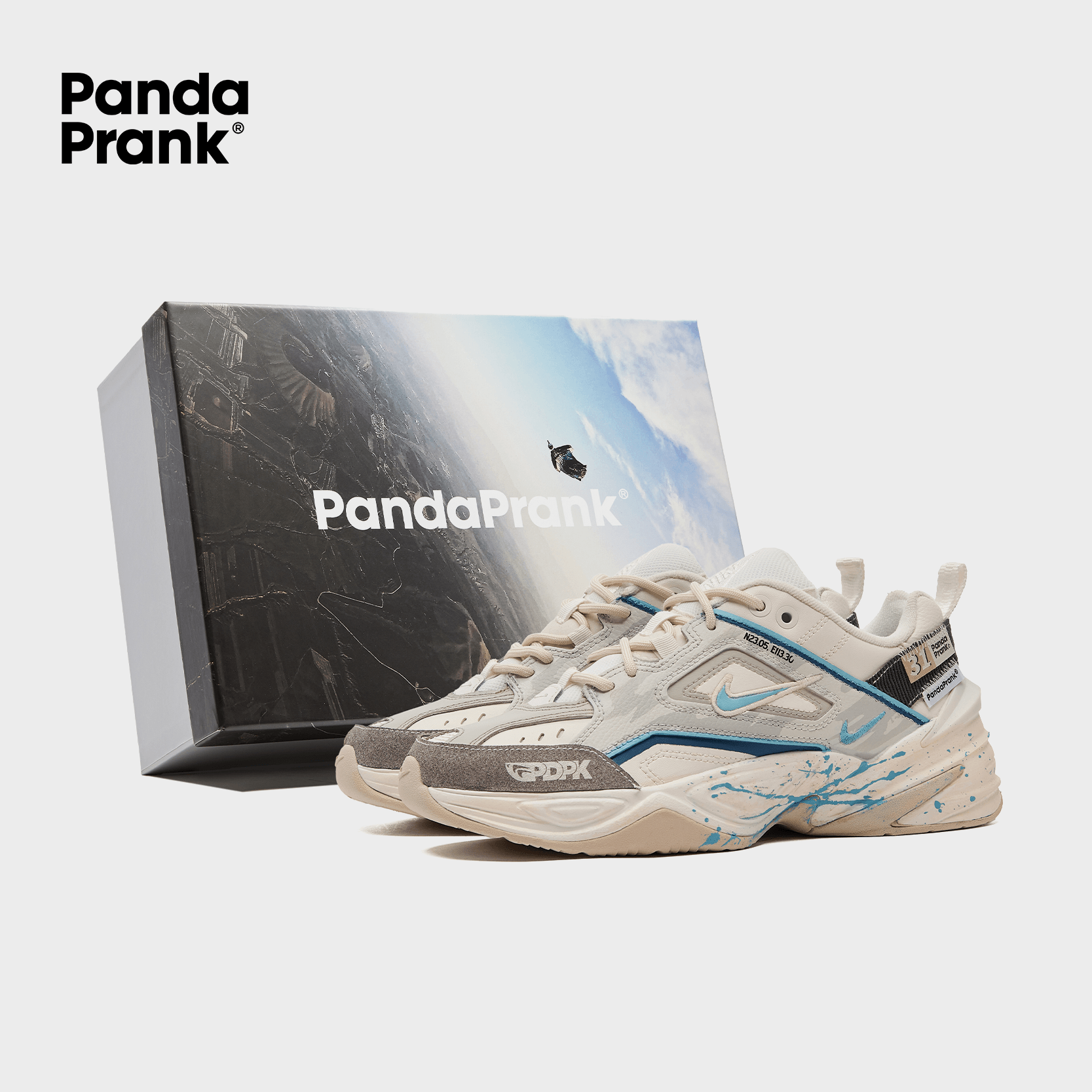 Floating Clouds Women s M2K Tekno SP Custom Kicks Premium Skate Shoe PANDAPRANK